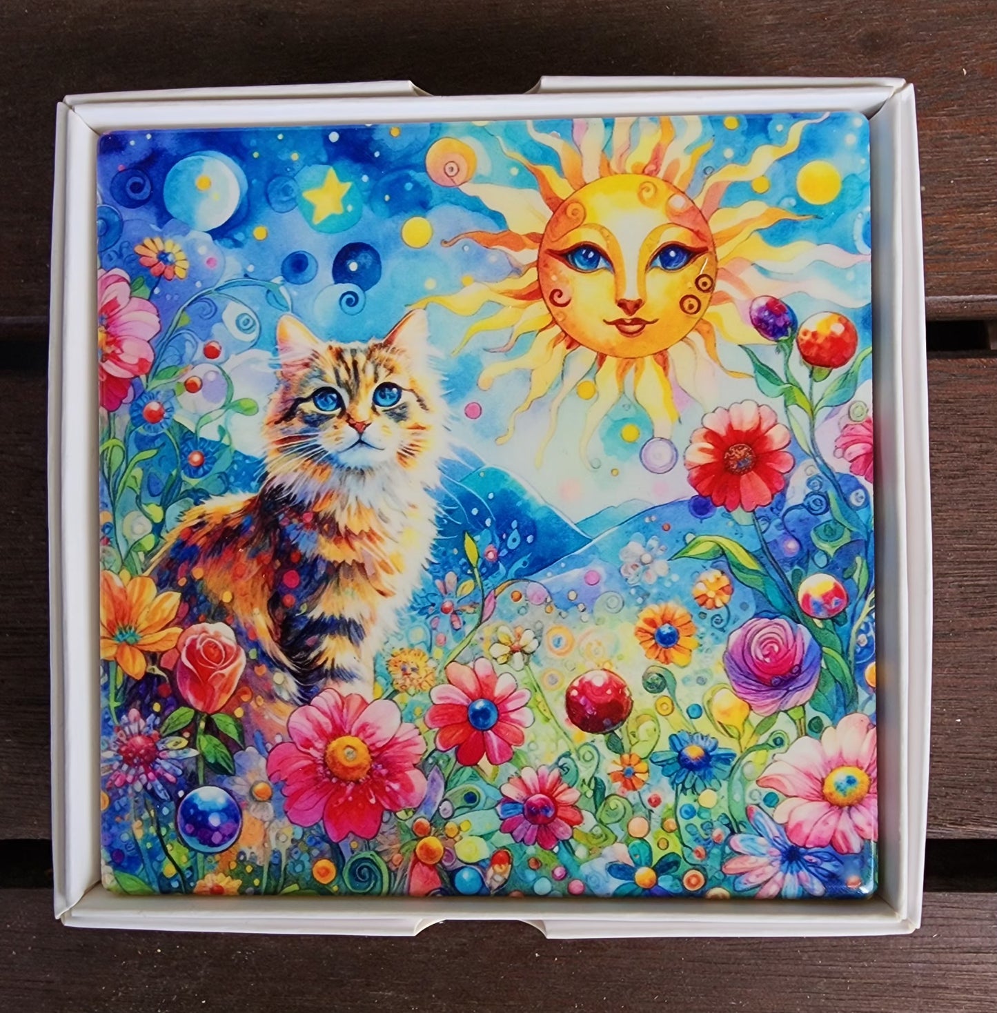 Coasters - Cat, Sun, Flowers