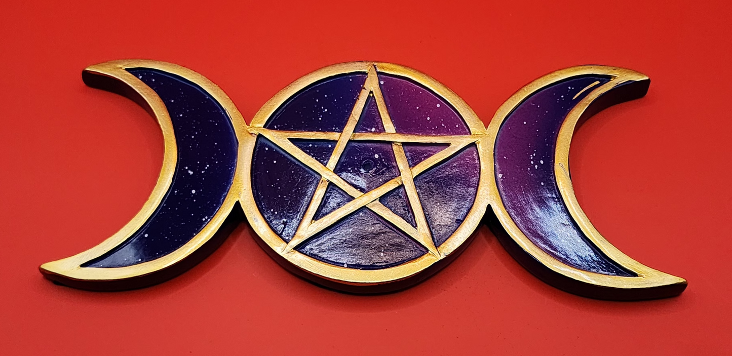 Incense Holder Moon Pentacle