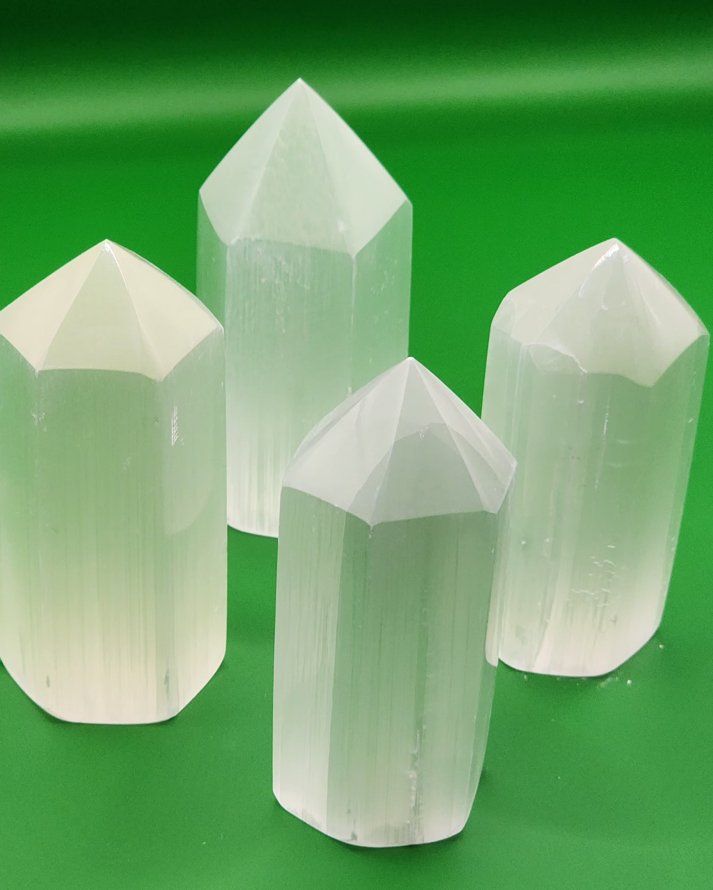 Satin Spar Selenite Hexagon Tower