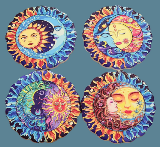 Coasters - Sun, Moon, Faces