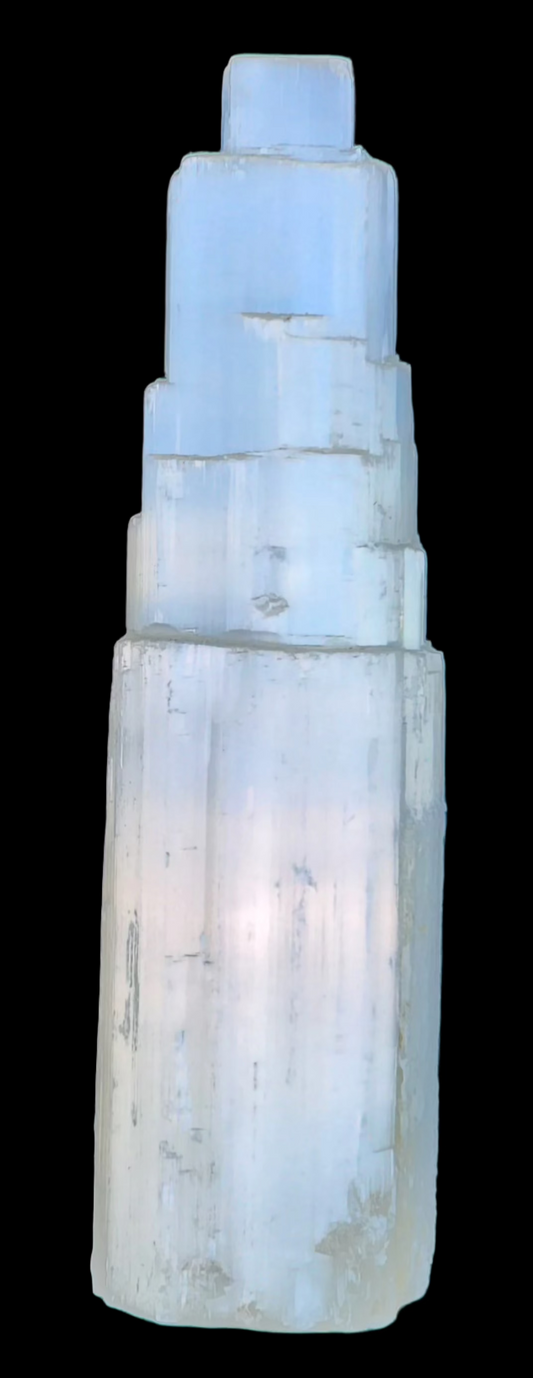 Satin Spar Selenite Single Tower 20cm